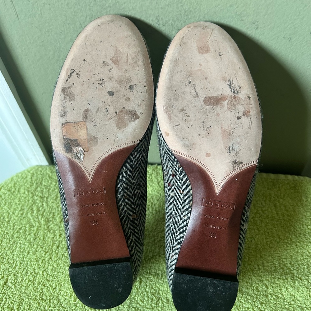 TO & CO Italy Elegant Black and Gray Women's Flats - Picture 12 of 12